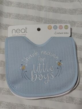 Neat Solutions Light Blue Infant Bib - Thank Heaven for Little Boys (4-Pack)